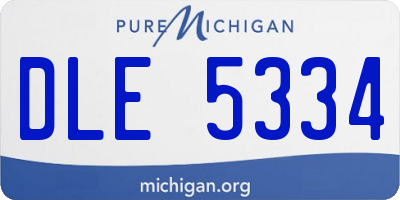 MI license plate DLE5334