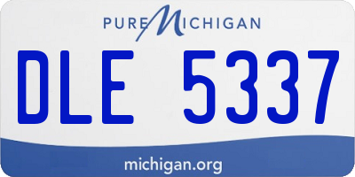 MI license plate DLE5337