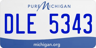 MI license plate DLE5343