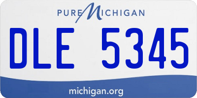 MI license plate DLE5345