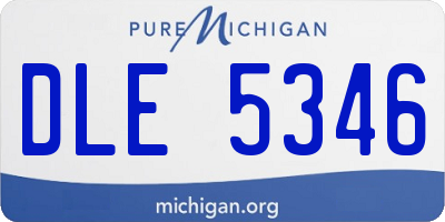 MI license plate DLE5346