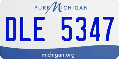 MI license plate DLE5347