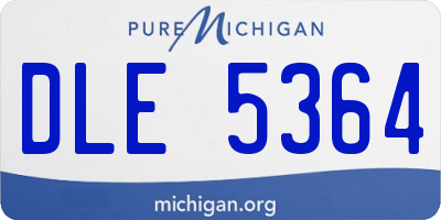 MI license plate DLE5364