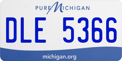 MI license plate DLE5366