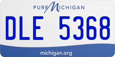 MI license plate DLE5368