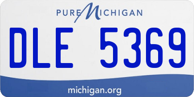 MI license plate DLE5369