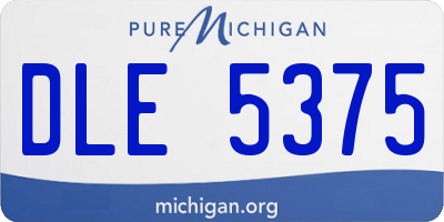 MI license plate DLE5375
