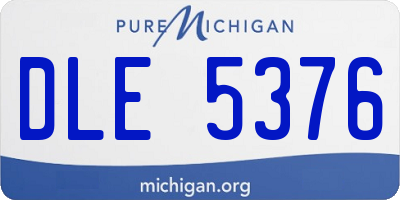MI license plate DLE5376