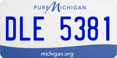 MI license plate DLE5381