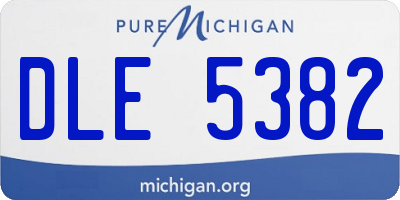 MI license plate DLE5382