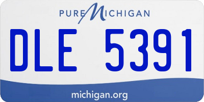 MI license plate DLE5391