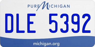 MI license plate DLE5392
