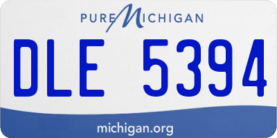 MI license plate DLE5394