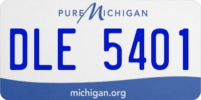MI license plate DLE5401