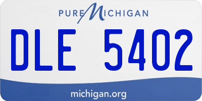 MI license plate DLE5402