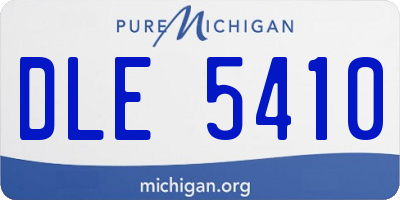 MI license plate DLE5410