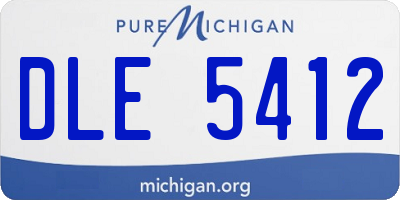 MI license plate DLE5412