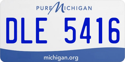 MI license plate DLE5416