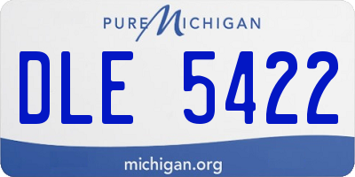 MI license plate DLE5422
