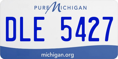 MI license plate DLE5427