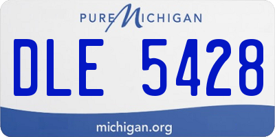 MI license plate DLE5428