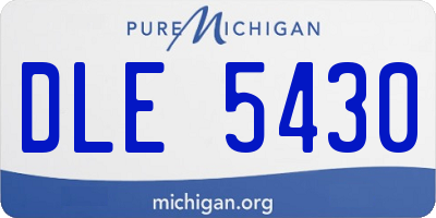 MI license plate DLE5430