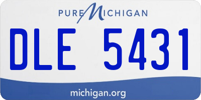 MI license plate DLE5431