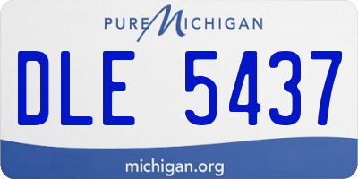 MI license plate DLE5437