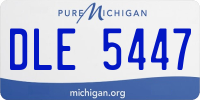 MI license plate DLE5447