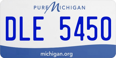 MI license plate DLE5450