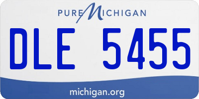 MI license plate DLE5455