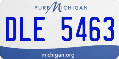 MI license plate DLE5463