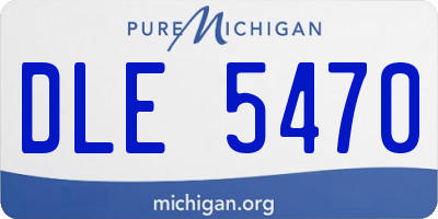 MI license plate DLE5470