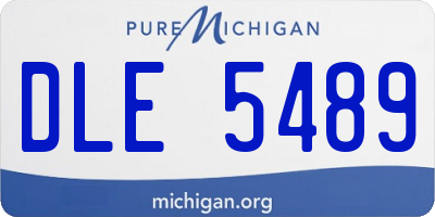 MI license plate DLE5489