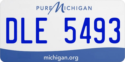 MI license plate DLE5493
