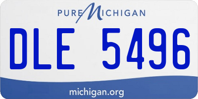 MI license plate DLE5496
