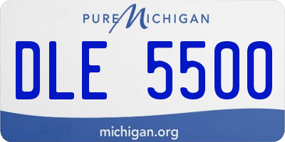 MI license plate DLE5500