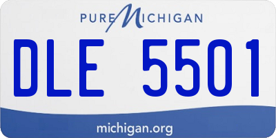 MI license plate DLE5501