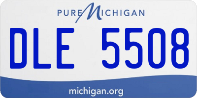 MI license plate DLE5508