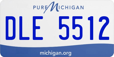 MI license plate DLE5512