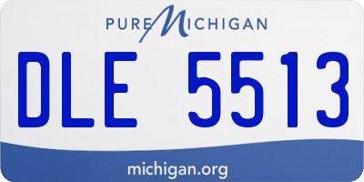 MI license plate DLE5513