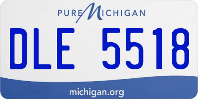 MI license plate DLE5518