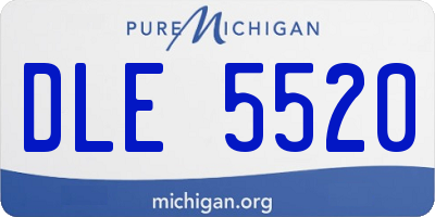 MI license plate DLE5520