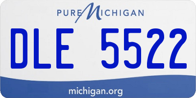 MI license plate DLE5522