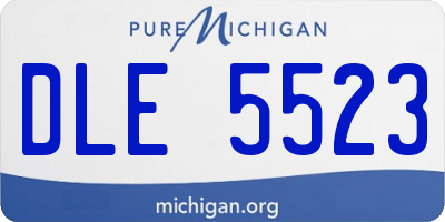 MI license plate DLE5523