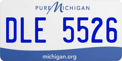 MI license plate DLE5526