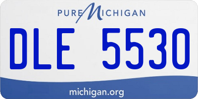 MI license plate DLE5530