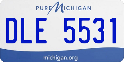MI license plate DLE5531