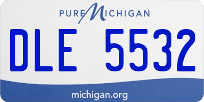 MI license plate DLE5532