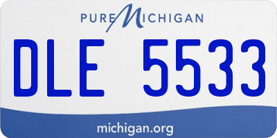 MI license plate DLE5533